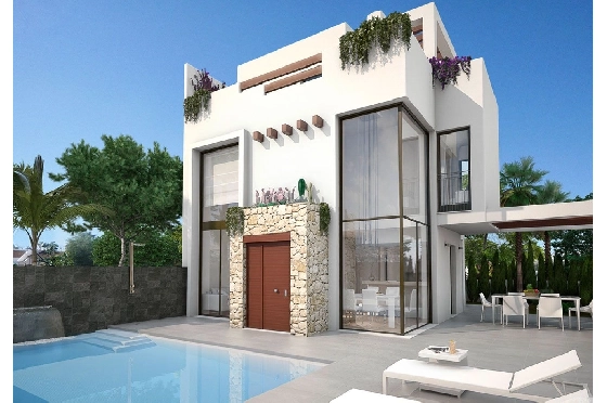 Villa in Rojales zu verkaufen, Living area 159 m², Zustand Erstbezug, Plot 173 m², 3 Schlafzimmer, 3 Badezimmer, Pool, ref.: HA-RON-360-E03-1