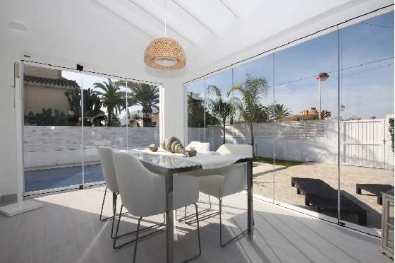 Villa in Els Poblets(Ptda. Barranquets) zur Ferienvermietung, Living area 114 m², Baujahr 1986, Zustand gepflegt, + Zentralheizung, Klimaanlage, Plot 510 m², 3 Schlafzimmer, 2 Badezimmer, Pool, ref.: T-1118-9