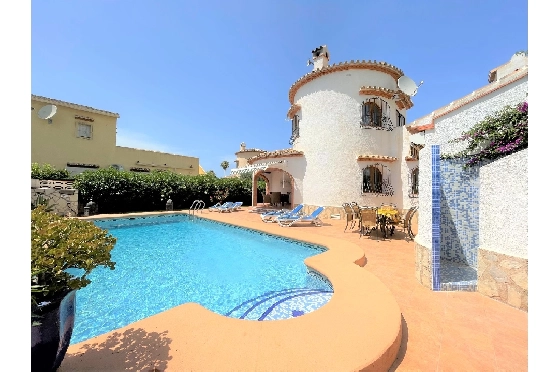 Villa in Els Poblets(Barranquets) zur Ferienvermietung, Living area 130 m², Baujahr 2000, Zustand modernisiert, + Zentralheizung, Klimaanlage, Plot 580 m², 3 Schlafzimmer, 2 Badezimmer, Pool, ref.: T-0819-2