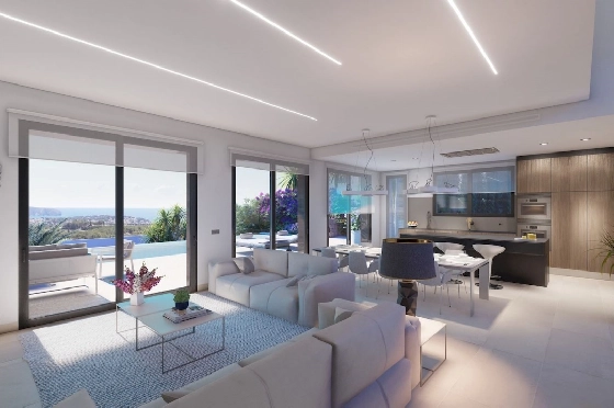 Villa in Moraira zu verkaufen, Baujahr 2022, + Fussbodenheizung, Klimaanlage, Plot 802 m², 4 Schlafzimmer, 4 Badezimmer, Pool, ref.: NL-NLD1360-4