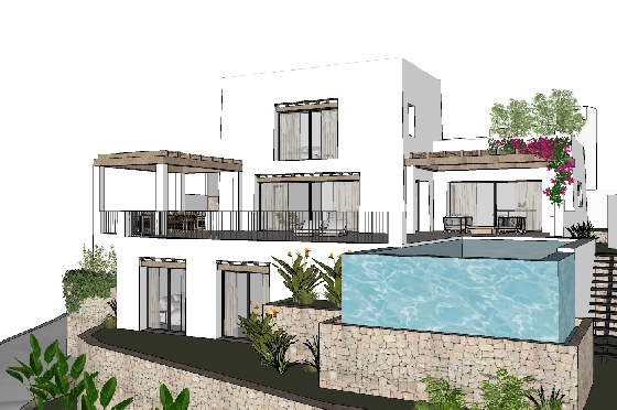 Villa in Moraira zu verkaufen, Living area 425 m², Baujahr 2023, Klimaanlage, Plot 1000 m², 4 Schlafzimmer, 4 Badezimmer, Pool, ref.: BI-MT.H-777-11