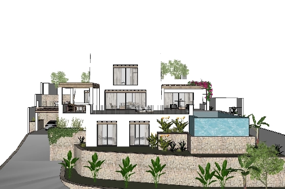 Villa in Moraira zu verkaufen, Living area 425 m², Baujahr 2023, Klimaanlage, Plot 1000 m², 4 Schlafzimmer, 4 Badezimmer, Pool, ref.: BI-MT.H-777-3