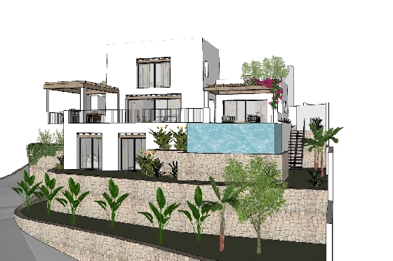 Villa in Moraira zu verkaufen, Living area 425 m², Baujahr 2023, Klimaanlage, Plot 1000 m², 4 Schlafzimmer, 4 Badezimmer, Pool, ref.: BI-MT.H-777-6
