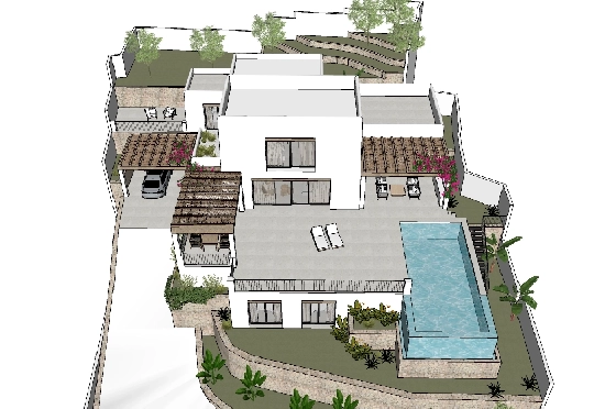 Villa in Moraira zu verkaufen, Living area 425 m², Baujahr 2023, Klimaanlage, Plot 1000 m², 4 Schlafzimmer, 4 Badezimmer, Pool, ref.: BI-MT.H-777-7