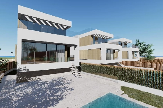 Villa in Oliva zu verkaufen, Living area 173 m², Baujahr 2023, Zustand Erstbezug, + Fussbodenheizung, Klimaanlage, Plot 350 m², 3 Schlafzimmer, 4 Badezimmer, Pool, ref.: AS-1623-27