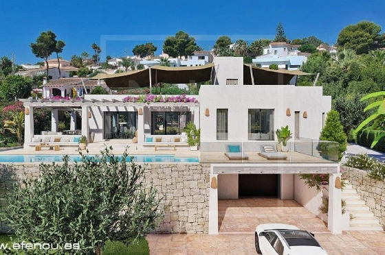 Villa in Moraira zu verkaufen, Living area 200 m², Baujahr 2023, + Zentralheizung, Klimaanlage, Plot 860 m², 4 Schlafzimmer, 3 Badezimmer, Pool, ref.: NL-NLD1434D-1