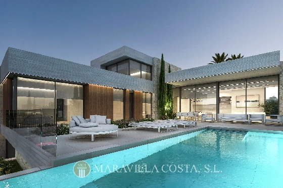 Villa in Moraira zu verkaufen, Living area 261 m², Baujahr 2023, + Fussbodenheizung, Klimaanlage, Plot 939 m², 4 Schlafzimmer, 4 Badezimmer, Pool, ref.: MV-2499-1