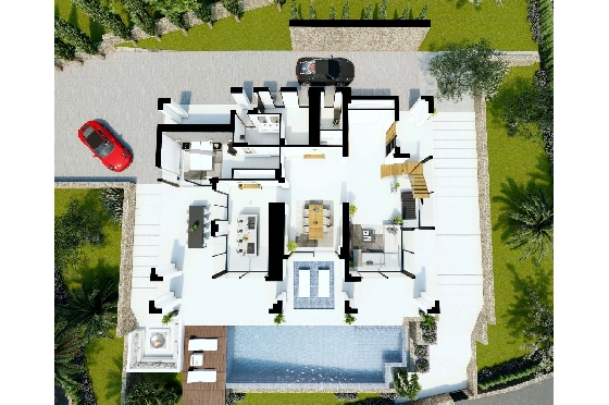 Villa in Benissa(La Fustera) zu verkaufen, Living area 615 m², Baujahr 2023, Klimaanlage, Plot 1347 m², 4 Schlafzimmer, 3 Badezimmer, Pool, ref.: BI-BE.H-902-20