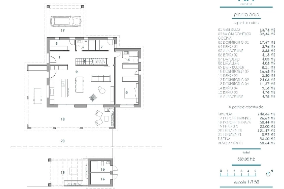 Villa in Moraira zu verkaufen, Living area 248 m², Klimaanlage, Plot 800 m², 4 Schlafzimmer, 5 Badezimmer, Pool, ref.: BI-MT.H-795-11