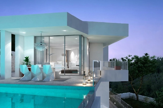 Villa in Moraira zu verkaufen, Living area 286 m², Baujahr 2024, Klimaanlage, Plot 800 m², 3 Schlafzimmer, 2 Badezimmer, Pool, ref.: AM-12126DA-2