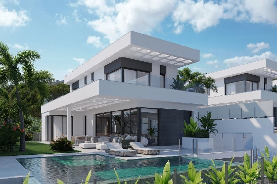 Villa in Finestrat zu verkaufen, Living area 175 m², Zustand Erstbezug, + fussboden, Klimaanlage, Plot 455 m², 3 Schlafzimmer, 3 Badezimmer, Pool, ref.: HA-FIN-106-E01-2