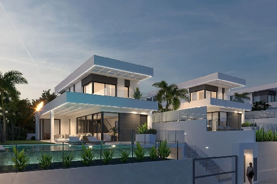 Villa in Finestrat zu verkaufen, Living area 175 m², Zustand Erstbezug, + fussboden, Klimaanlage, Plot 455 m², 3 Schlafzimmer, 3 Badezimmer, Pool, ref.: HA-FIN-106-E01-20
