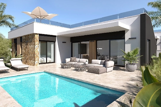 Villa in Ciudad Quesada zu verkaufen, Wohnfläche 167 m², Zustand Erstbezug, Klimaanlage, Grundstück 263 m², 3 Schlafzimmer, 2 Badezimmer, Pool, ref.: HA-CQN-121-E02-1