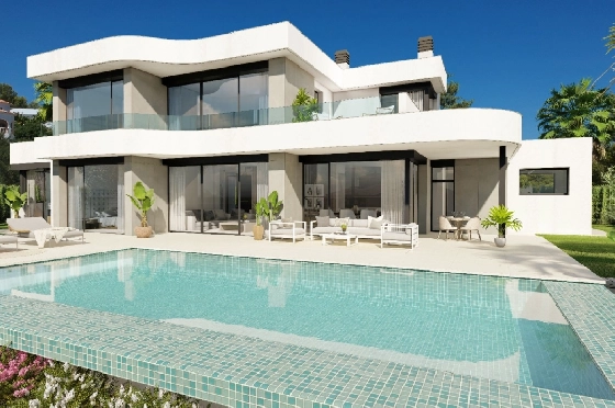 Villa in Moraira zu verkaufen, Living area 195 m², Baujahr 2025, Klimaanlage, Plot 811 m², 4 Schlafzimmer, 4 Badezimmer, Pool, ref.: AM-12327DA-1