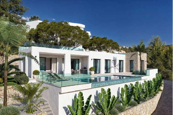 Villa in Calpe zu verkaufen, Living area 217 m², Baujahr 2025, Klimaanlage, Plot 1001 m², 4 Schlafzimmer, 3 Badezimmer, Pool, ref.: AM-12434DA-1