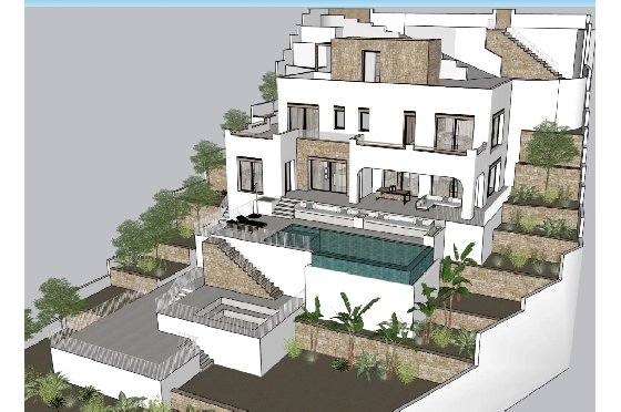 Villa in Benissa zu verkaufen, Living area 232 m², Baujahr 2025, Klimaanlage, Plot 1199 m², 4 Schlafzimmer, 3 Badezimmer, Pool, ref.: AM-12453DR-1
