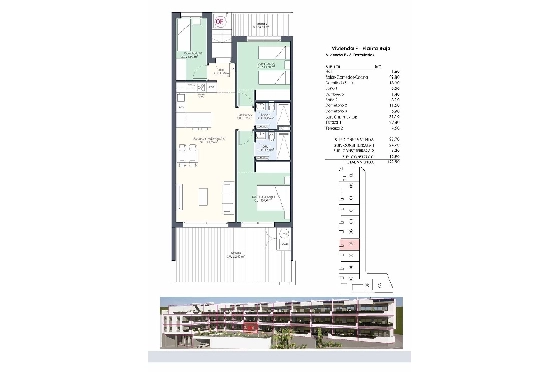 Etagen Apartment in Benijofar zu verkaufen, Wohnfläche 118 m², Zustand Erstbezug, 3 Schlafzimmer, 2 Badezimmer, Pool, ref.: HA-BNN-332-A02-24