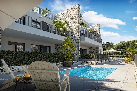 Erdgeschoss Apartment in Sant Elm zu verkaufen, Living area 112 m², Zustand Erstbezug, Klimaanlage, 3 Schlafzimmer, 2 Badezimmer, Pool, ref.: HA-MLN-434-A01-1