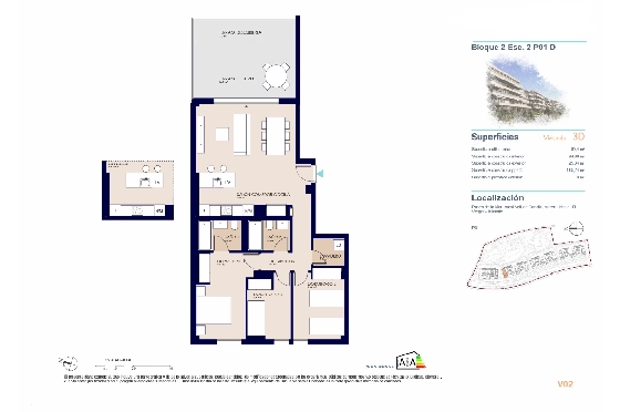 Apartment in El Vergel zu verkaufen, Living area 80 m², Baujahr 2027, Klimaanlage, Plot 24 m², 3 Schlafzimmer, 2 Badezimmer, Pool, ref.: AH-EV-VI-2-02-01-D-12