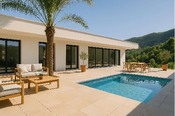 Villa in Pedreguer zu verkaufen, Living area 200 m², Baujahr 2026, Klimaanlage, Plot 1000 m², 3 Schlafzimmer, 2 Badezimmer, Pool, ref.: AM-12596DA-1