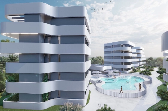 Penthouse Apartment in Guardamar del Segura zu verkaufen, Living area 97 m², Zustand Erstbezug, Klimaanlage, 2 Schlafzimmer, 2 Badezimmer, Pool, ref.: HA-GUN-431-A02-3
