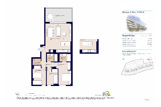 Apartment in El Vergel zu verkaufen, Living area 79 m², Baujahr 2027, Klimaanlage, Plot 16 m², 3 Schlafzimmer, 2 Badezimmer, Pool, ref.: AH-EV-VI-2-03-02-A-8