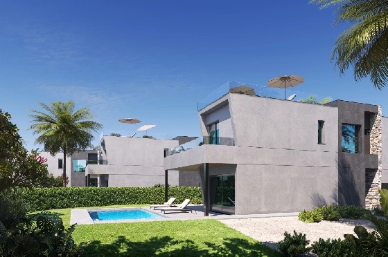 Villa in Calpe zu verkaufen, Living area 324 m², Baujahr 2025, Klimaanlage, Plot 800 m², 3 Schlafzimmer, 3 Badezimmer, Pool, ref.: AM-12624DA-8