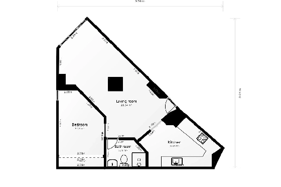 Apartment in Calpe(Playa de Fossa Levante) zu verkaufen, Living area 55 m², Klimaanlage, 1 Schlafzimmer, 1 Badezimmer, Pool, ref.: COB-3554-10535-21