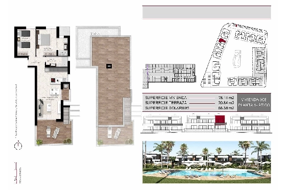 Penthouse Apartment in Ciudad Quesada zu verkaufen, Living area 163 m², Zustand Erstbezug, Klimaanlage, 2 Schlafzimmer, 2 Badezimmer, Pool, ref.: HA-CQN-120-A02-17