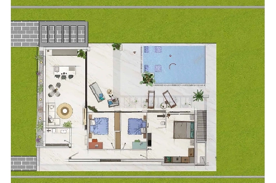 Villa in Algorfa zu verkaufen, Living area 318 m², Zustand Erstbezug, Plot 455 m², 3 Schlafzimmer, 2 Badezimmer, Pool, ref.: HA-ARN-140-E04-10