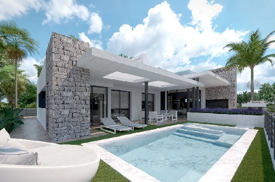 Villa in Los Alcazares zu verkaufen, Living area 426 m², Zustand Erstbezug, Klimaanlage, Plot 394 m², 3 Schlafzimmer, 2 Badezimmer, Pool, ref.: HA-LAN-470-E02-1