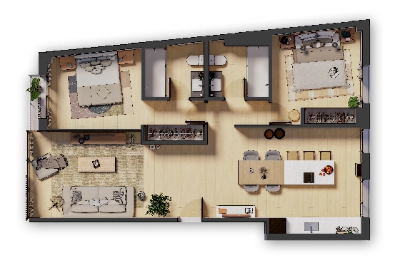 Apartment in Palma De Mallorca(Palma centre) zu verkaufen, Living area 82 m², Plot 88 m², 2 Schlafzimmer, 2 Badezimmer, ref.: TW-6-PALMA-30