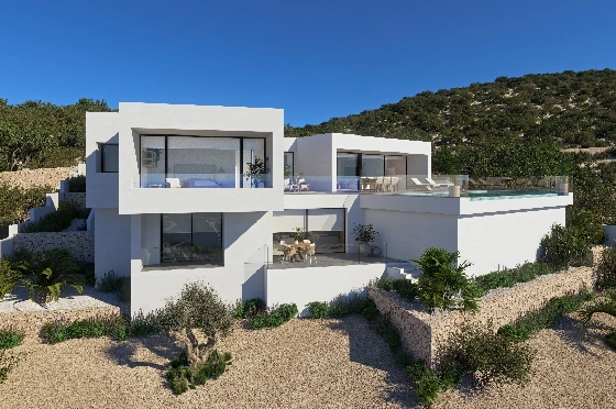 Villa in Benitachell(Cumbre del Sol) zu verkaufen, Living area 266 m², Plot 1000 m², 3 Schlafzimmer, 4 Badezimmer, Pool, ref.: VA-22487-3