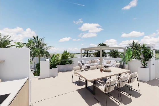 Penthouse Apartment in Los Alcazares zu verkaufen, Living area 145 m², Zustand Erstbezug, 3 Schlafzimmer, 2 Badezimmer, Pool, ref.: HA-LAN-451-A02-11