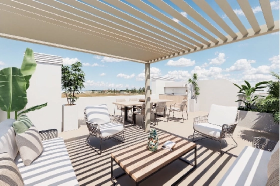 Penthouse Apartment in Los Alcazares zu verkaufen, Living area 145 m², Zustand Erstbezug, 3 Schlafzimmer, 2 Badezimmer, Pool, ref.: HA-LAN-451-A02-12