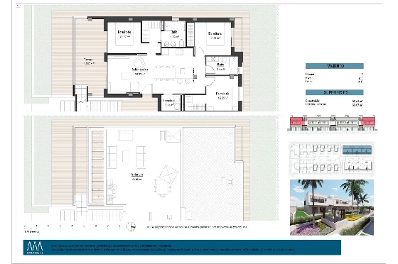 Penthouse Apartment in Los Alcazares zu verkaufen, Living area 145 m², Zustand Erstbezug, 3 Schlafzimmer, 2 Badezimmer, Pool, ref.: HA-LAN-451-A02-15