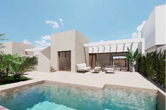 Villa in Los Alcazares zu verkaufen, Living area 164 m², Zustand Erstbezug, Plot 274 m², 3 Schlafzimmer, 2 Badezimmer, Pool, ref.: HA-LAN-451-E02-1