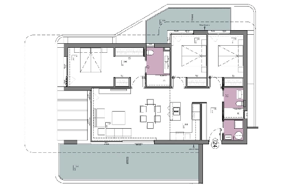 Etagen Apartment in Calpe zu verkaufen, Living area 133 m², Zustand Erstbezug, + fussboden, Klimaanlage, 3 Schlafzimmer, 2 Badezimmer, Pool, ref.: HA-CAN-160-A02-16