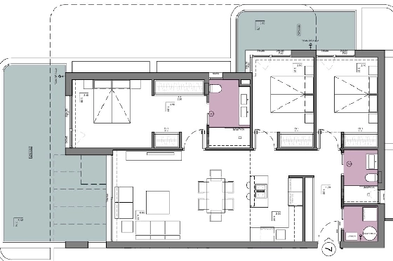 Etagen Apartment in Calpe zu verkaufen, Living area 133 m², Zustand Erstbezug, + fussboden, Klimaanlage, 3 Schlafzimmer, 2 Badezimmer, Pool, ref.: HA-CAN-160-A02-17