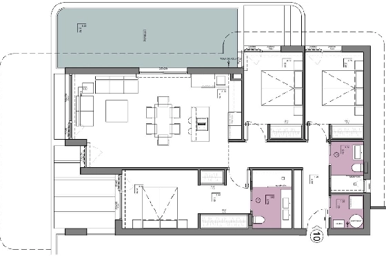 Etagen Apartment in Calpe zu verkaufen, Living area 133 m², Zustand Erstbezug, + fussboden, Klimaanlage, 3 Schlafzimmer, 2 Badezimmer, Pool, ref.: HA-CAN-160-A02-18