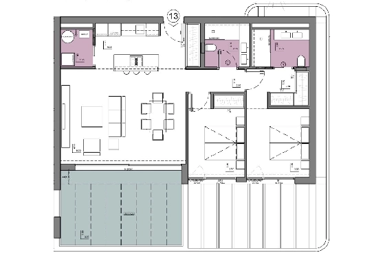 Etagen Apartment in Calpe zu verkaufen, Living area 116 m², Zustand Erstbezug, + fussboden, Klimaanlage, 2 Schlafzimmer, 2 Badezimmer, Pool, ref.: HA-CAN-160-A01-16