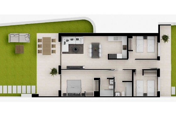 Apartment in Cartagena(La Manga, Murcia, Costa Blanca) zu verkaufen, Living area 102 m², Plot 227 m², 3 Schlafzimmer, 2 Badezimmer, Pool, ref.: TW-SIENA,-LA-MANGA-31