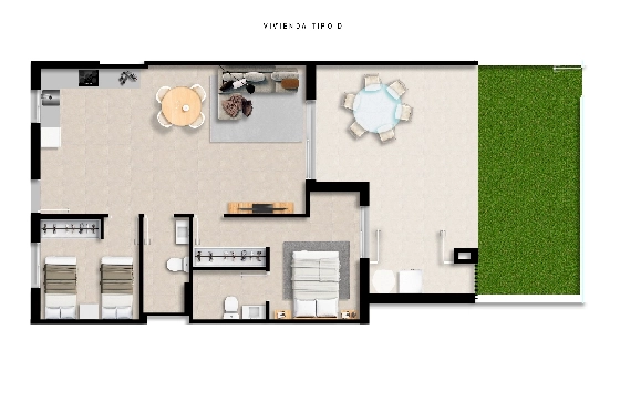 Apartment in Torrevieja(La Mata, Torrevieja, Costa Blanca) zu verkaufen, Living area 65 m², Plot 115 m², 2 Schlafzimmer, 2 Badezimmer, Pool, ref.: TW-EDEN-BEACH-2-26