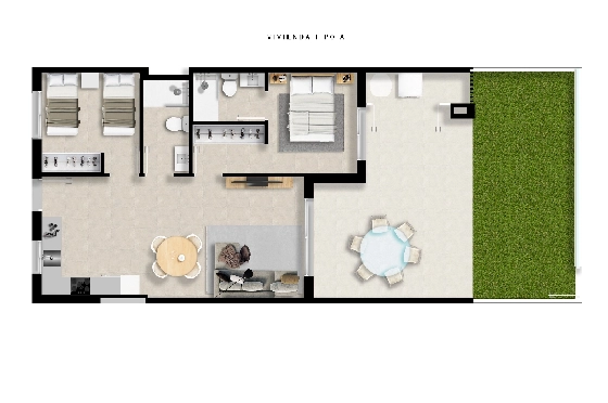 Apartment in Torrevieja(La Mata, Torrevieja, Costa Blanca) zu verkaufen, Living area 65 m², Plot 115 m², 2 Schlafzimmer, 2 Badezimmer, Pool, ref.: TW-EDEN-BEACH-2-27