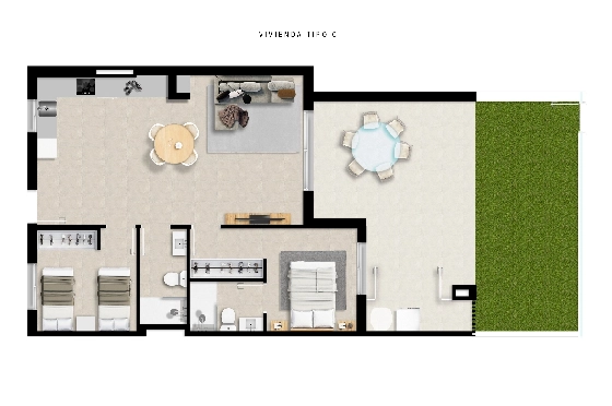 Apartment in Torrevieja(La Mata, Torrevieja, Costa Blanca) zu verkaufen, Living area 65 m², Plot 115 m², 2 Schlafzimmer, 2 Badezimmer, Pool, ref.: TW-EDEN-BEACH-2-28