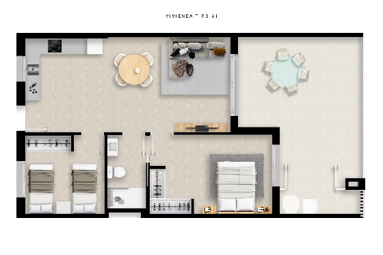 Apartment in Torrevieja(La Mata, Torrevieja, Costa Blanca) zu verkaufen, Living area 65 m², Plot 115 m², 2 Schlafzimmer, 2 Badezimmer, Pool, ref.: TW-EDEN-BEACH-2-30