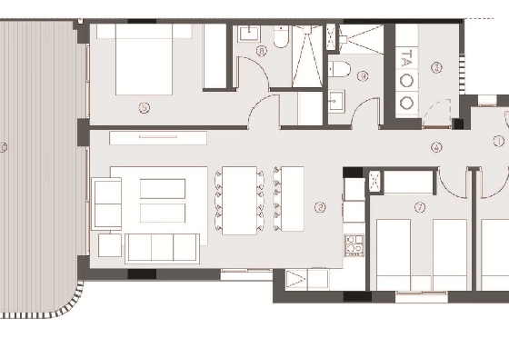 Etagen Apartment in Torrevieja zu verkaufen, Living area 131 m², Zustand Erstbezug, 3 Schlafzimmer, 2 Badezimmer, Pool, ref.: HA-TON-290-A02-15