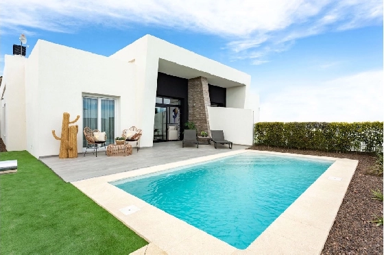 Doppelhaushälfte in Algorfa zu verkaufen, Living area 200 m², Zustand Erstbezug, Klimaanlage, Plot 450 m², 3 Schlafzimmer, 2 Badezimmer, Pool, ref.: HA-ARN-115-D01-1