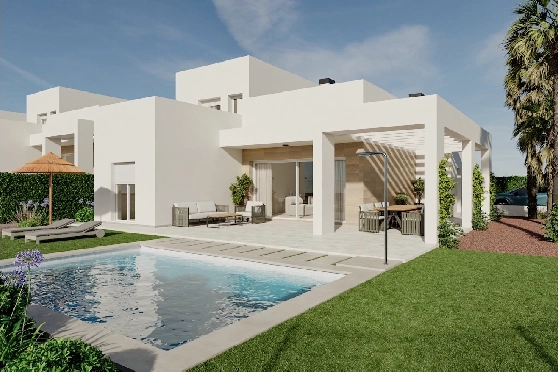 Villa in Algorfa zu verkaufen, Living area 298 m², Zustand Erstbezug, Klimaanlage, Plot 442 m², 4 Schlafzimmer, 3 Badezimmer, Pool, ref.: HA-ARN-116-E01-1