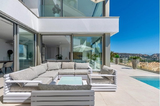 Villa in Moraira zu verkaufen, Living area 370 m², Baujahr 2022, Klimaanlage, Plot 813 m², 4 Schlafzimmer, 4 Badezimmer, Pool, ref.: AM-12683DR-1